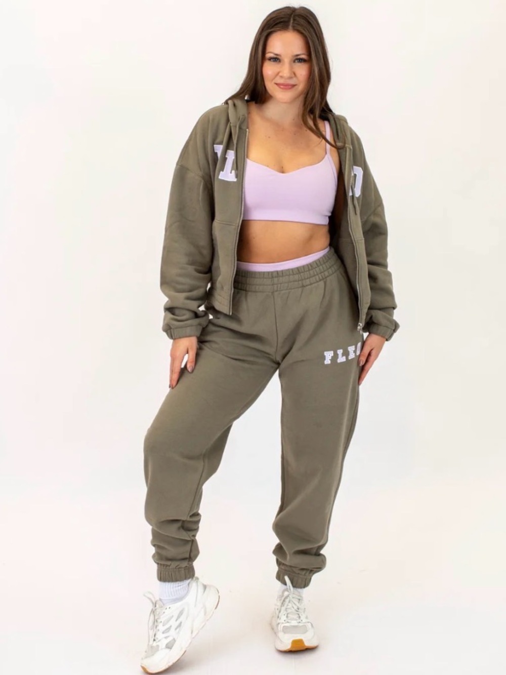 Fleo Weekender Olive Green Fleece Jogger - Picture 2 of 6